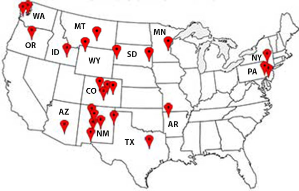 map of solar outreach event locations